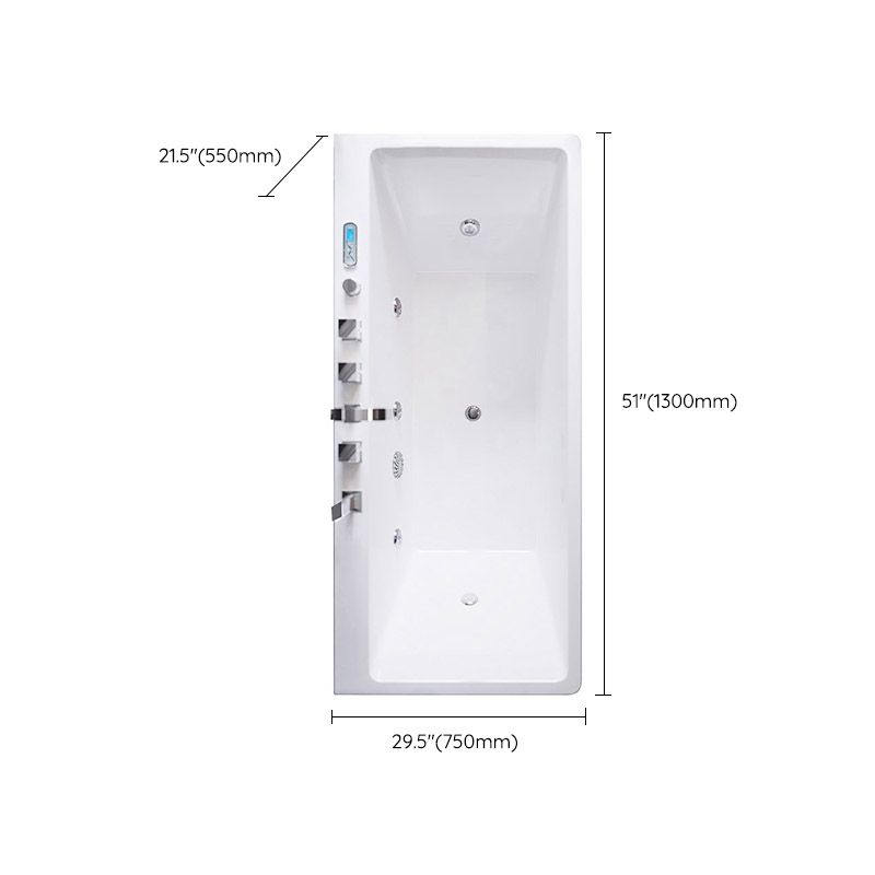 Modern White Acrylic Embedded Bathtub with Drain Bath Tub and Massage Device Clearhalo 'Bathroom Remodel & Bathroom Fixtures' 'Bathtubs' 'Home Improvement' 'home_improvement' 'home_improvement_bathtubs' 'Showers & Bathtubs' 1200x1200_1d33ba79-d404-4872-a22a-5abca3961313