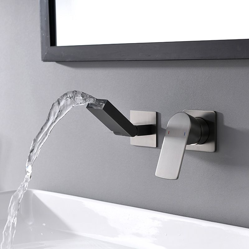 Modern Wall Mounted Bathroom Faucet Waterfall Spout Bathroom Faucet Clearhalo 'bathroom_sink_faucets' 'Conjunta de Baño y Conjunta de Grifo' 'Coronamiento de Baño y Dispositivo de Baño' 'Grifo del lavabo del baño' 'Hogar' 'home_improvement' 'home_improvement_bathroom_sink_faucets' 'Mejoras para el hogar' 1200x1200_1d3cf17d-dea8-46b6-b94a-bc46f4e74c53