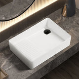 Modern Bathroom Sink Pop-Up Drain Porcelain Solid Color Rectangular Vessel Bathroom Sink Clearhalo 'Bathroom Remodel & Bathroom Fixtures' 'Bathroom Sinks & Faucet Components' 'Bathroom Sinks' 'bathroom_sink' 'Home Improvement' 'home_improvement' 'home_improvement_bathroom_sink' 1200x1200_1d6cbb2f-4a8a-4c4e-afd5-89a6b5f540ac