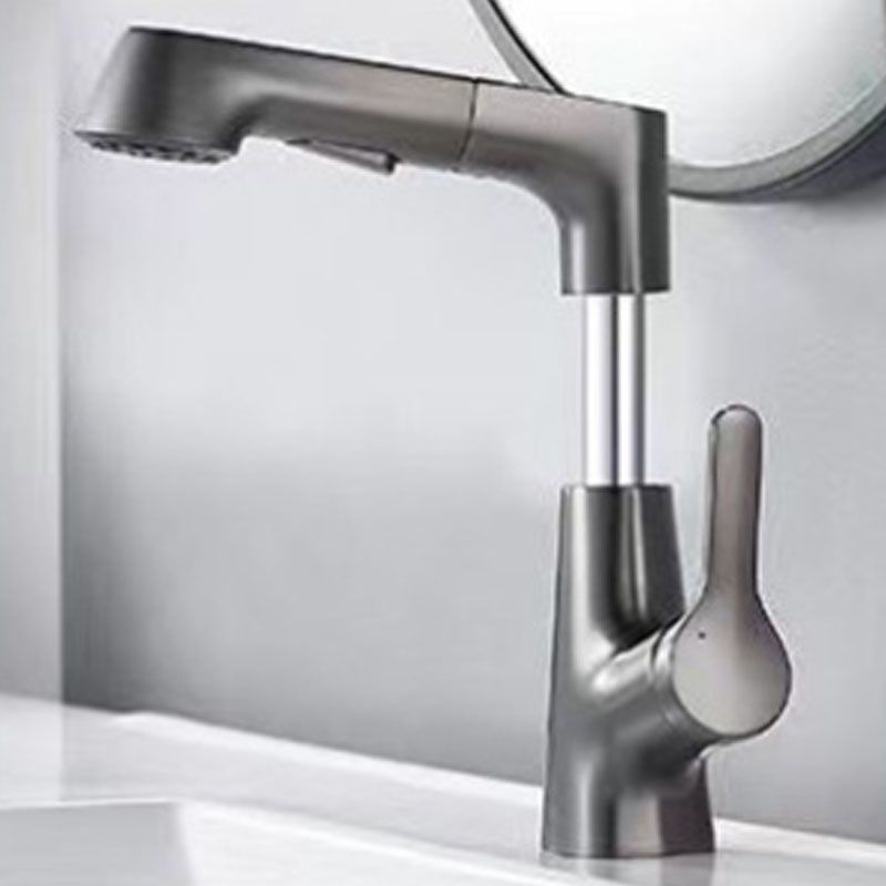 Modern Vessel Sink Faucet Lever Handle Copper Low Arc Retractable Vessel Faucet Clearhalo 'Bathroom Remodel & Bathroom Fixtures' 'Bathroom Sink Faucets' 'Bathroom Sinks & Faucet Components' 'bathroom_sink_faucets' 'Home Improvement' 'home_improvement' 'home_improvement_bathroom_sink_faucets' 1200x1200_1d70e637-bf5c-4e8b-8fad-ff7ad0423637