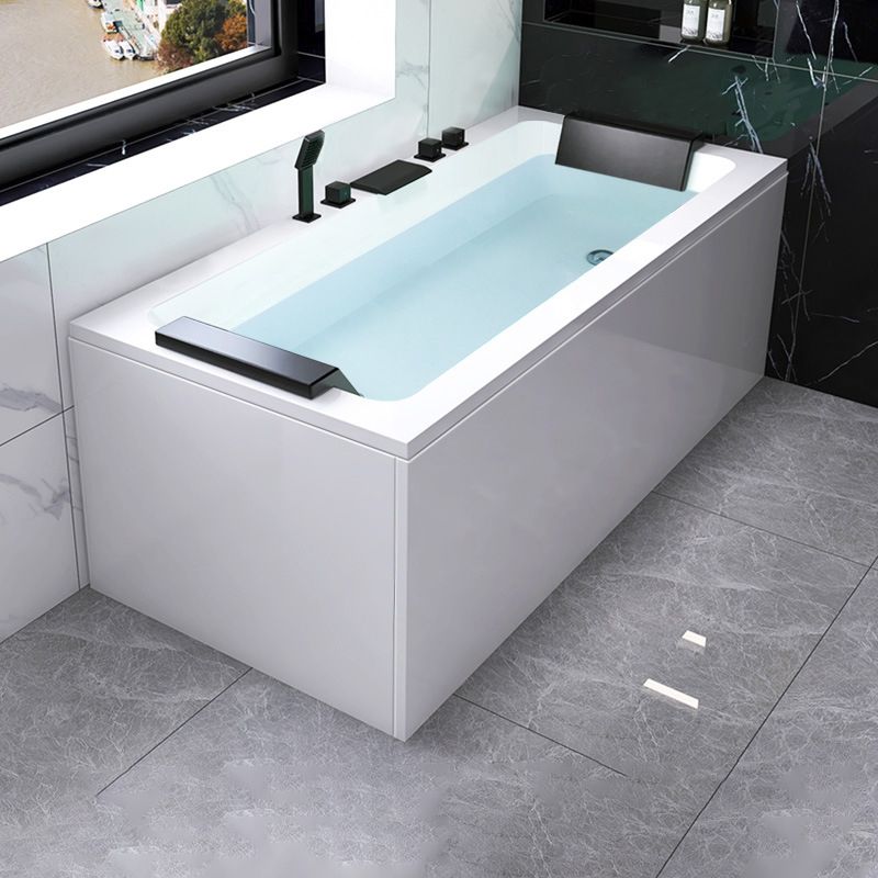 Modern Soaking Freestanding Bathtub White Acrylic Rectangular Bath Tub Clearhalo 'Bathroom Remodel & Bathroom Fixtures' 'Bathtubs' 'Home Improvement' 'home_improvement' 'home_improvement_bathtubs' 'Showers & Bathtubs' 1200x1200_1d8cc7a0-0769-4514-9bd5-43b5f8e1fbe9