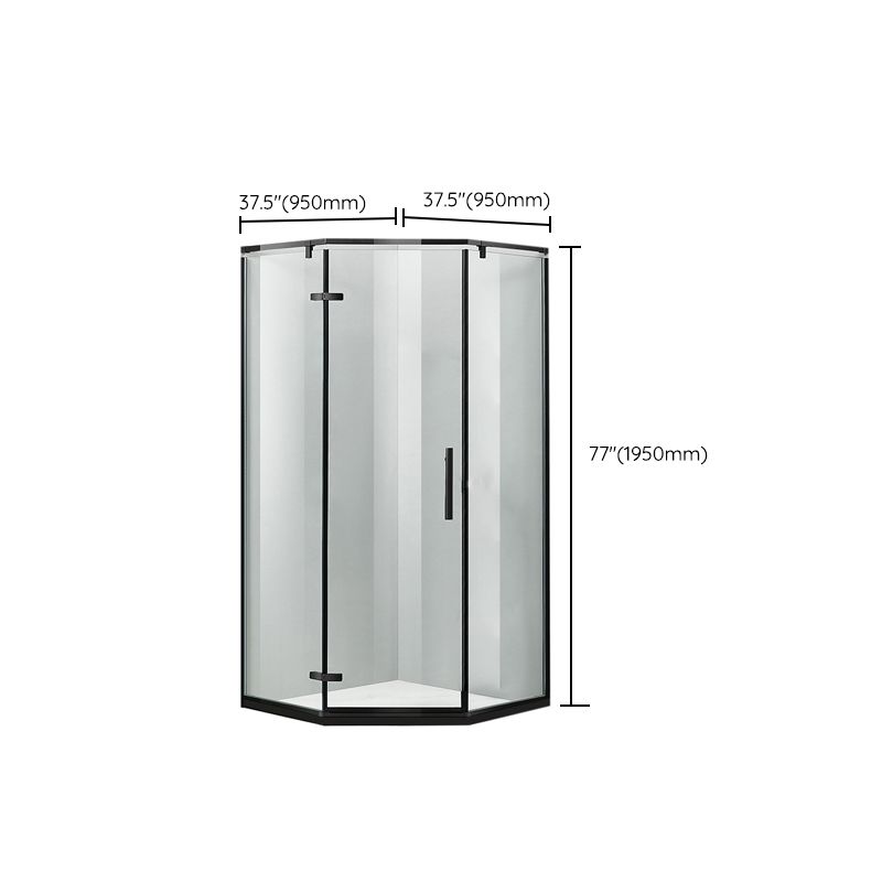 Modern Style Neo-Angle Shower Enclosure Clear Glass Framed Shower Stall Clearhalo 'Bathroom Remodel & Bathroom Fixtures' 'Home Improvement' 'home_improvement' 'home_improvement_shower_stalls_enclosures' 'Shower Stalls & Enclosures' 'shower_stalls_enclosures' 'Showers & Bathtubs' 1200x1200_1db03281-7a51-4c21-96c2-6885db578392