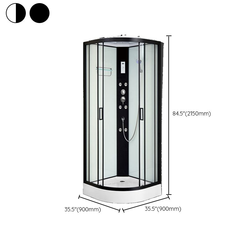 Shower Stall Semi-Frameless Double Sliding Rounded Shower Enclosure Clearhalo 'Bathroom Remodel & Bathroom Fixtures' 'Home Improvement' 'home_improvement' 'home_improvement_shower_stalls_enclosures' 'Shower Stalls & Enclosures' 'shower_stalls_enclosures' 'Showers & Bathtubs' 1200x1200_1db4862c-feb1-4747-bc62-35255927276c