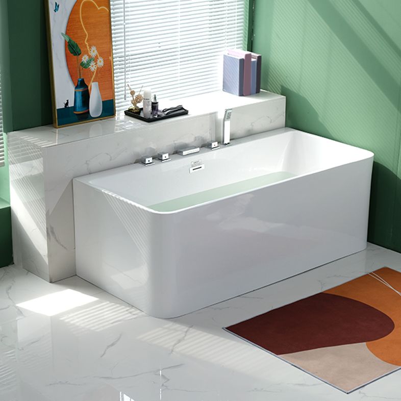 Back to Wall Rectangular Bath Antique Finish Soaking Modern Bathtub Clearhalo 'Bathroom Remodel & Bathroom Fixtures' 'Bathtubs' 'Home Improvement' 'home_improvement' 'home_improvement_bathtubs' 'Showers & Bathtubs' 1200x1200_1db6f77f-e9a0-475c-a086-6759c3fcebba