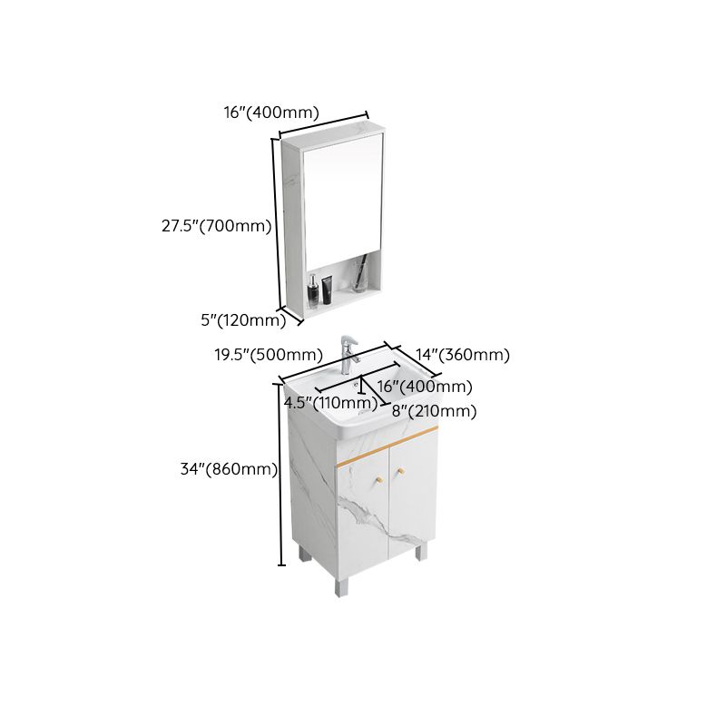 Modern Single Sink Bathroom Vanity White Ceramic Top Rectangular Vanity Set Clearhalo 'Bathroom Remodel & Bathroom Fixtures' 'Bathroom Vanities' 'bathroom_vanities' 'Home Improvement' 'home_improvement' 'home_improvement_bathroom_vanities' 1200x1200_1dd2803d-3b45-4357-a81b-f8957644718d