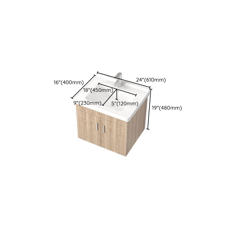 Rectangular Single Sink Vanity Mid-Century Modern Wall Mount Vanity Set Clearhalo 'Bathroom Remodel & Bathroom Fixtures' 'Bathroom Vanities' 'bathroom_vanities' 'Home Improvement' 'home_improvement' 'home_improvement_bathroom_vanities' 1200x1200_1dd9c58d-b08f-4d2f-a637-c5114549b11f