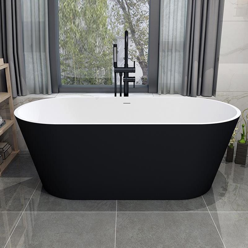 Stone Soaking Bathtub Antique Finish Oval Back to Wall Bath Tub (Faucet not Included) Clearhalo 'Bathroom Remodel & Bathroom Fixtures' 'Bathtubs' 'Home Improvement' 'home_improvement' 'home_improvement_bathtubs' 'Showers & Bathtubs' 1200x1200_1ddc6bae-49eb-4591-92aa-741974659f6b