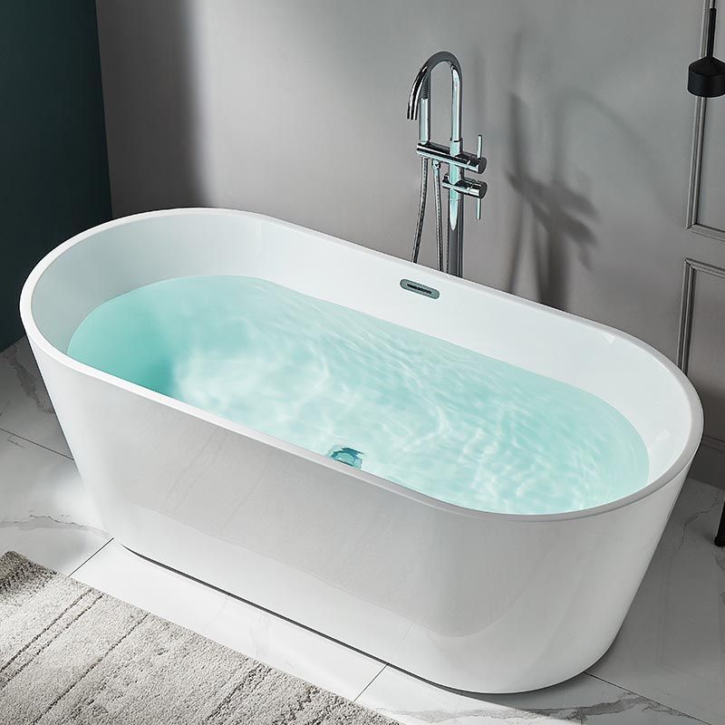 Modern Freestanding Bathtub White Acrylic Bath Tub for Home and Hotel Clearhalo 'Bathroom Remodel & Bathroom Fixtures' 'Bathtubs' 'Home Improvement' 'home_improvement' 'home_improvement_bathtubs' 'Showers & Bathtubs' 1200x1200_1de46181-c8d6-450a-ad22-5931c893ce48