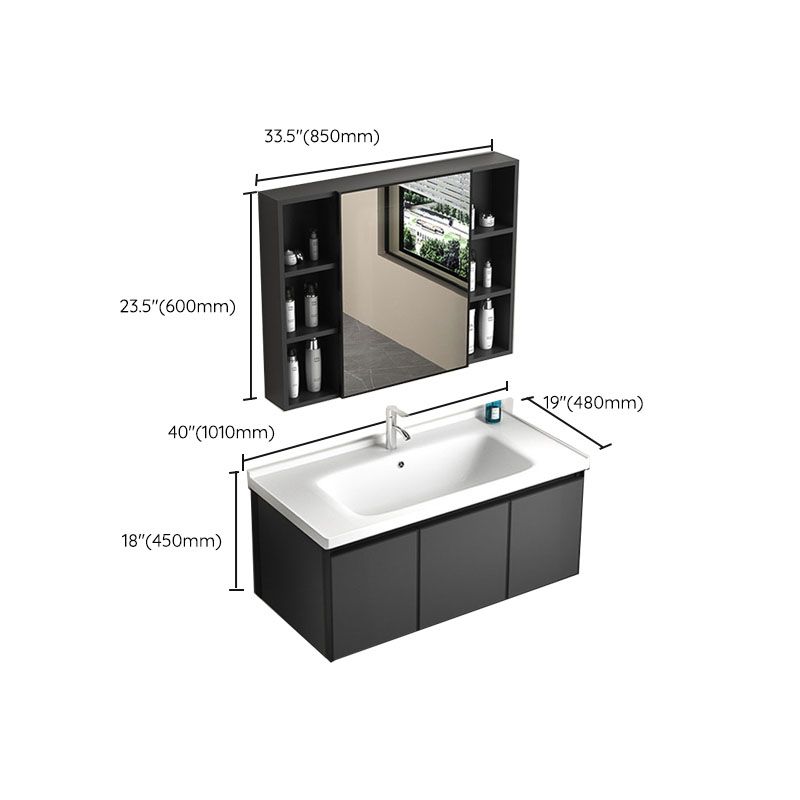 Aluminum Bathroom Vanity Set Doors Wall Mounted Doors Grey Single Sink with Mirror Clearhalo 'Bathroom Remodel & Bathroom Fixtures' 'Bathroom Vanities' 'bathroom_vanities' 'Home Improvement' 'home_improvement' 'home_improvement_bathroom_vanities' 1200x1200_1e048fc0-b934-48ab-a537-5c4cf8ed075d