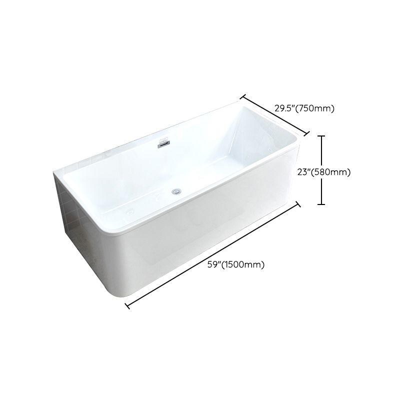 Acrylic Rectangular Bathtub Soaking White Bathtub , 22.83-inch Tall Clearhalo 'Bathroom Remodel & Bathroom Fixtures' 'Bathtubs' 'Home Improvement' 'home_improvement' 'home_improvement_bathtubs' 'Showers & Bathtubs' 1200x1200_1e1e1f9f-225a-4168-bc6a-d21ca7005965