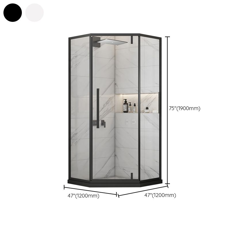 Shower Enclosure Semi-Frameless Single Sliding Neo-Angle Shower Stall Clearhalo 'Bathroom Remodel & Bathroom Fixtures' 'Home Improvement' 'home_improvement' 'home_improvement_shower_stalls_enclosures' 'Shower Stalls & Enclosures' 'shower_stalls_enclosures' 'Showers & Bathtubs' 1200x1200_1e421f6c-13cd-4750-9fa0-806880252524