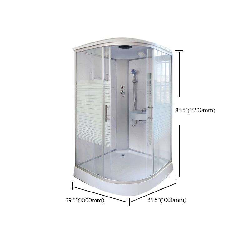 Modern Shower Enclosure Grey Drainer Sliding Door Shower Stall Clearhalo 'Bathroom Remodel & Bathroom Fixtures' 'Home Improvement' 'home_improvement' 'home_improvement_shower_stalls_enclosures' 'Shower Stalls & Enclosures' 'shower_stalls_enclosures' 'Showers & Bathtubs' 1200x1200_1e42d7a1-92f0-4b9c-8789-deda44b4ddef