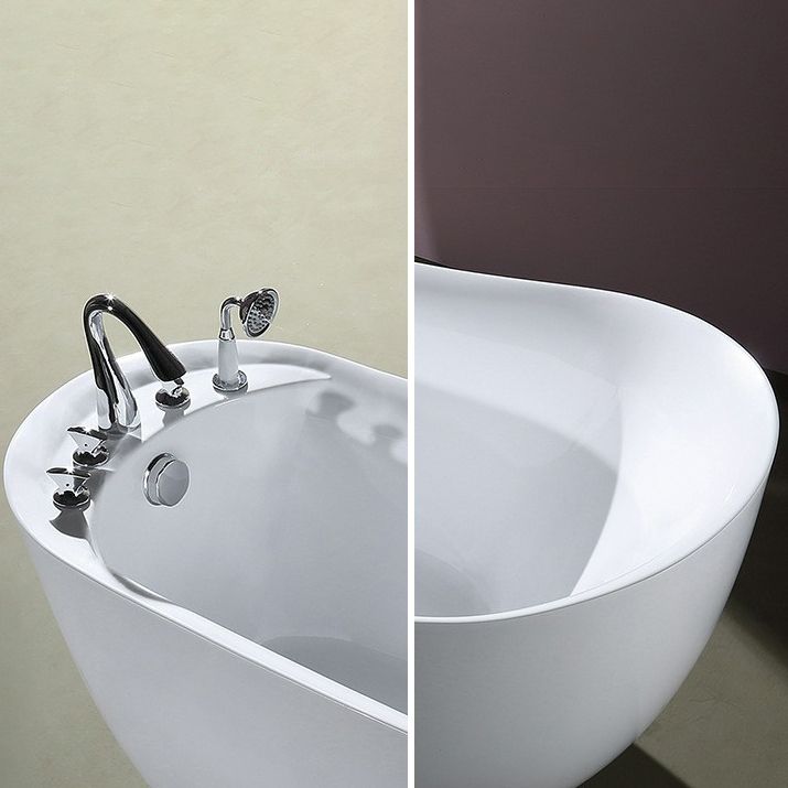 Acrylic Soaking Bathtub White Freestanding Bath for Bathroom Clearhalo 'Bathroom Remodel & Bathroom Fixtures' 'Bathtubs' 'Home Improvement' 'home_improvement' 'home_improvement_bathtubs' 'Showers & Bathtubs' 1200x1200_1e985b19-107d-48e5-8f09-069b00d9919a