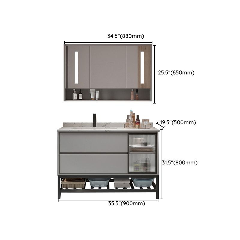 Bathroom Vanity Set Drawers Storage Shelf Ceramic Sink Vanity Set Clearhalo 'Bathroom Remodel & Bathroom Fixtures' 'Bathroom Vanities' 'bathroom_vanities' 'Home Improvement' 'home_improvement' 'home_improvement_bathroom_vanities' 1200x1200_1ea70b3a-7c0d-4592-95cf-0d5d37c3fe01