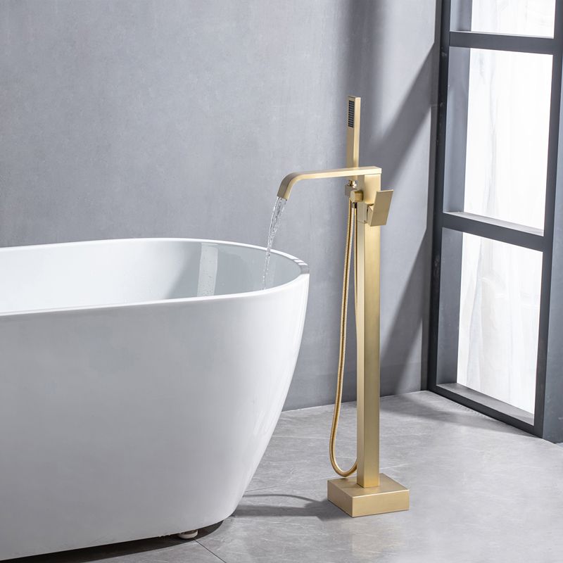 Floor Mounted Metal Freestanding Tub Filler Swivel Freestanding Faucet Clearhalo 'Bathroom Remodel & Bathroom Fixtures' 'Bathtub Faucets' 'bathtub_faucets' 'Home Improvement' 'home_improvement' 'home_improvement_bathtub_faucets' 1200x1200_1ed187b5-b397-431a-ad9b-02f9fc5d6462