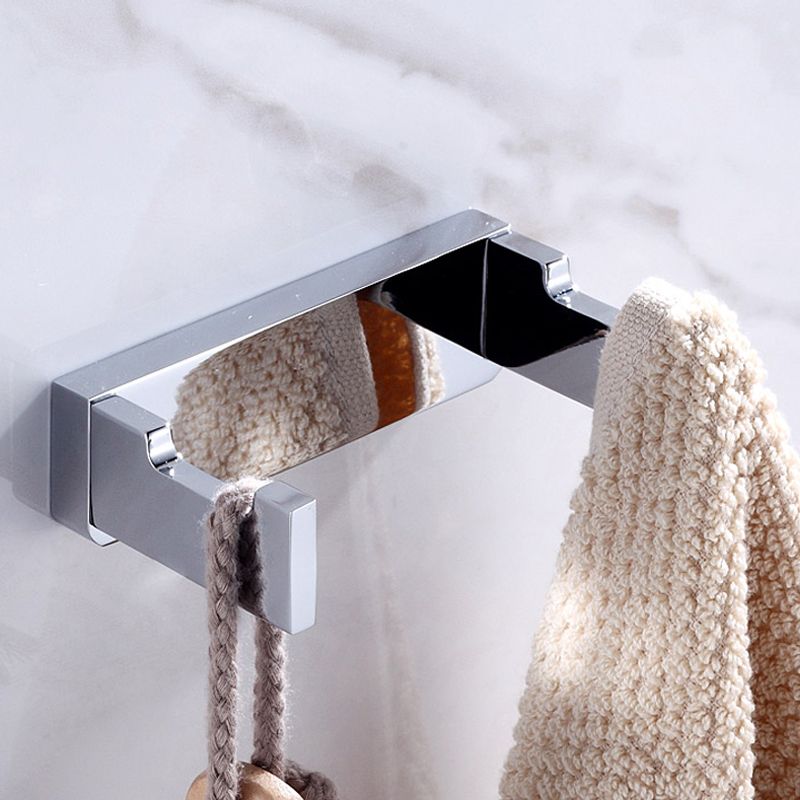 Chrome Brass Moderne Bathroom Accessory Set with Towel Bar/ Ring/Paper Holder & Robe Hook Clearhalo 'Bathroom Hardware Sets' 'Bathroom Hardware' 'Bathroom Remodel & Bathroom Fixtures' 'bathroom_hardware_sets' 'Home Improvement' 'home_improvement' 'home_improvement_bathroom_hardware_sets' 1200x1200_1ed6727f-1e67-4b40-8cad-d00093433d8c