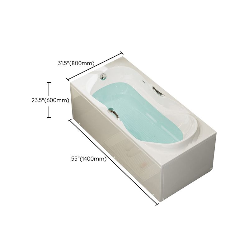 Freestanding Acrylic Bathtub Soaking White Square Modern Back to Wall Bathtub Clearhalo 'Bathroom Remodel & Bathroom Fixtures' 'Bathtubs' 'Home Improvement' 'home_improvement' 'home_improvement_bathtubs' 'Showers & Bathtubs' 1200x1200_1f21a475-a7f2-4e5a-8b27-7ca361b8b6ee