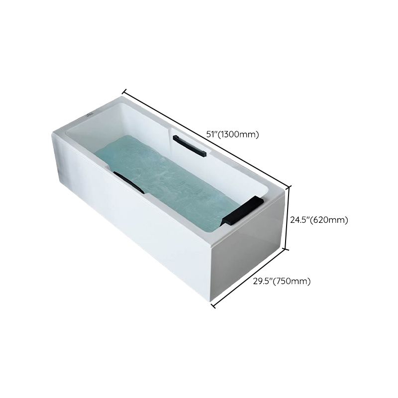 Freestanding Acrylic Bathtub Rectangular Modern Soaking Bath Clearhalo 'Bathroom Remodel & Bathroom Fixtures' 'Bathtubs' 'Home Improvement' 'home_improvement' 'home_improvement_bathtubs' 'Showers & Bathtubs' 1200x1200_1f5ba459-6e3b-46c6-93bf-873954cd96a3