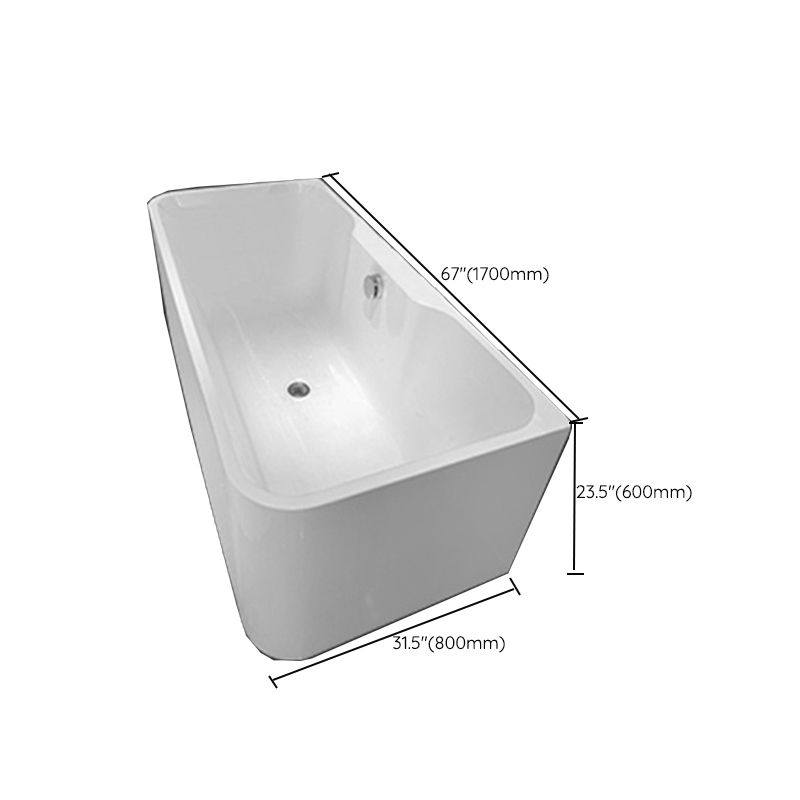 Acrylic Rectangular Tub Freestanding Soaking Bath , 31.5-inch Wide Clearhalo 'Bathroom Remodel & Bathroom Fixtures' 'Bathtubs' 'Home Improvement' 'home_improvement' 'home_improvement_bathtubs' 'Showers & Bathtubs' 1200x1200_1f60c771-7e4b-40e3-a7e7-dd4303e42eea