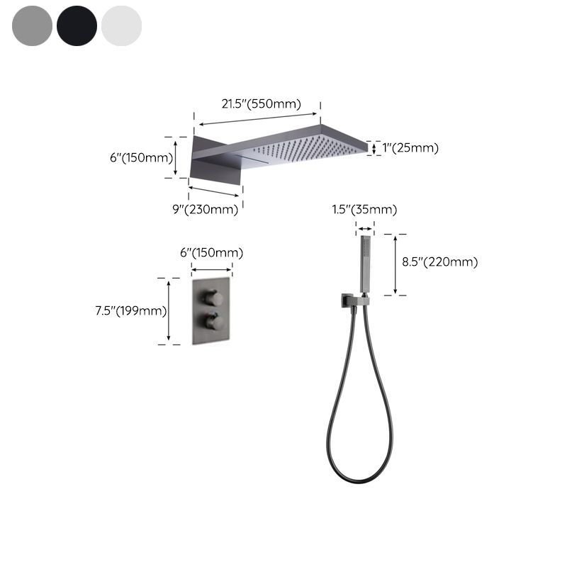 Modern Shower Combo Brass Handheld Shower Head Valve Included Shower Trim Clearhalo 'Bathroom Remodel & Bathroom Fixtures' 'Home Improvement' 'home_improvement' 'home_improvement_shower_faucets' 'Shower Faucets & Systems' 'shower_faucets' 'Showers & Bathtubs Plumbing' 'Showers & Bathtubs' 1200x1200_1f740573-516b-4a39-8343-e9f956c194db