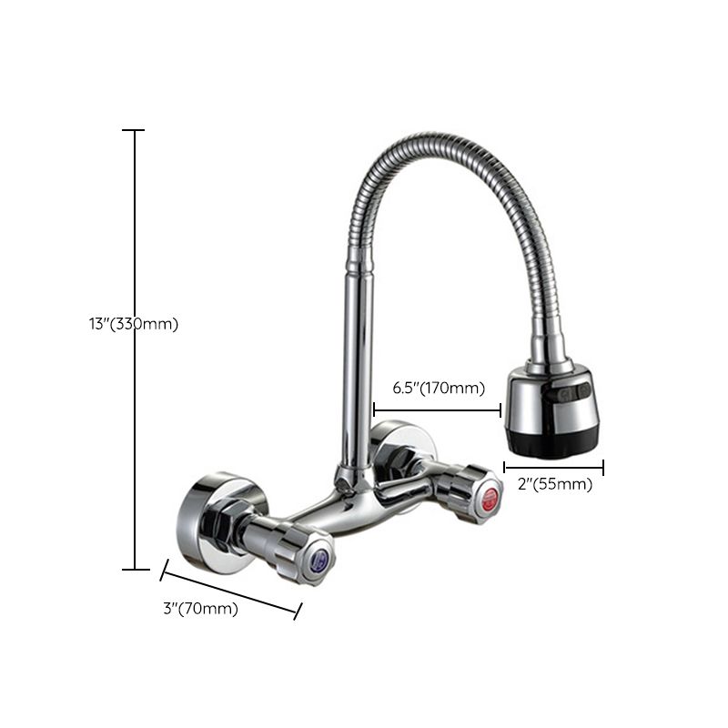 Brass Modern Kitchen Faucet No Sensor 2-Handle Faucet in Nickel Clearhalo 'Home Improvement' 'home_improvement' 'home_improvement_kitchen_faucets' 'Kitchen Faucets' 'Kitchen Remodel & Kitchen Fixtures' 'Kitchen Sinks & Faucet Components' 'kitchen_faucets' 1200x1200_1f7ff9e3-90e7-4ca5-83b9-1da588fd2449