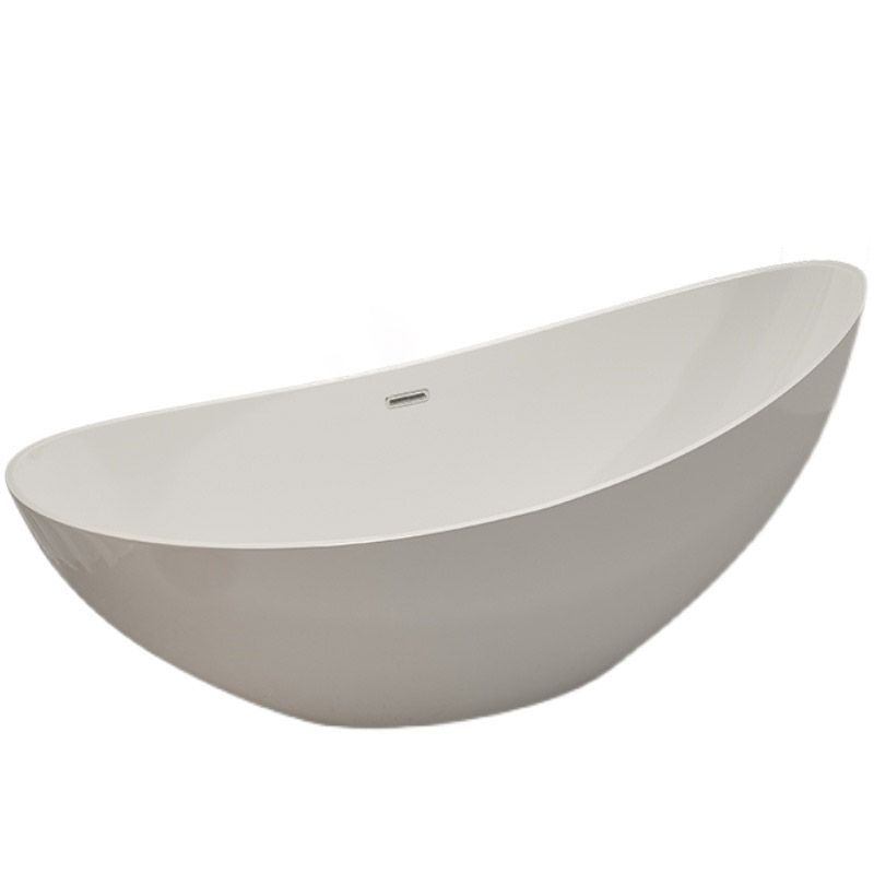 Contemporary White Acrylic Oval Bathtub Soaking Freestanding Tub Clearhalo 'Bathroom Remodel & Bathroom Fixtures' 'Bathtubs' 'Home Improvement' 'home_improvement' 'home_improvement_bathtubs' 'Showers & Bathtubs' 1200x1200_1f92382c-d62b-44f6-a40f-9963e97b30b3