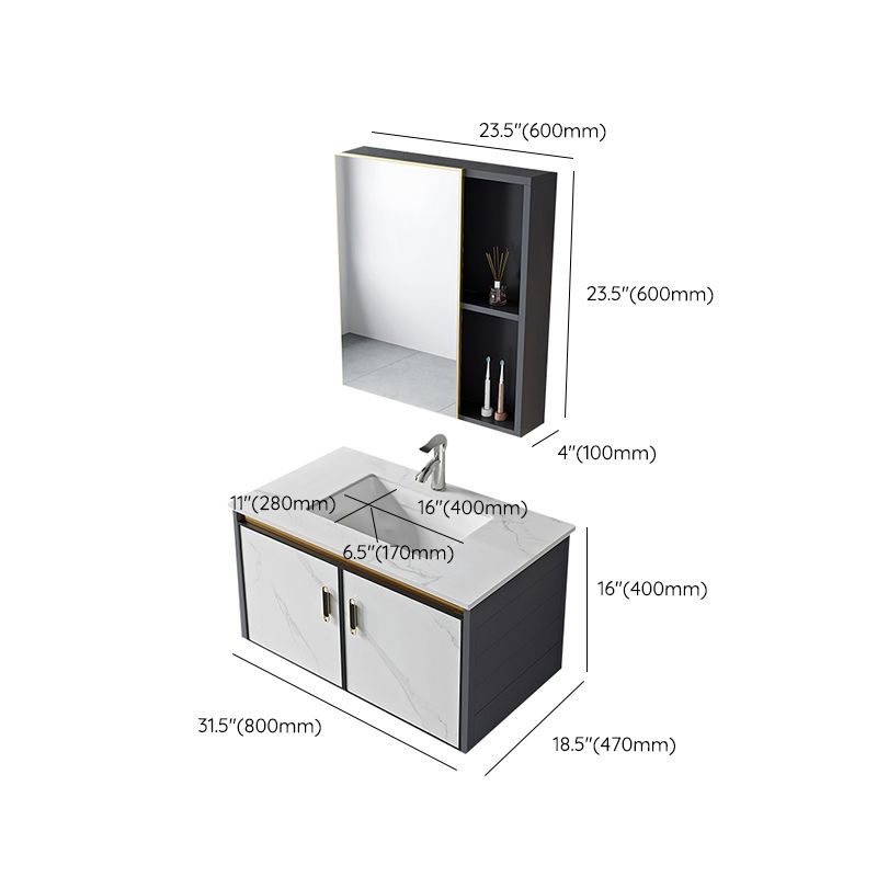 Modern Style Bath Vanity Dirt Resistant Wall Mount Bath Vanity with Faucet Clearhalo 'Bathroom Remodel & Bathroom Fixtures' 'Bathroom Vanities' 'bathroom_vanities' 'Home Improvement' 'home_improvement' 'home_improvement_bathroom_vanities' 1200x1200_1fb4dfda-0e22-4e98-9473-4b7f1ac5f877