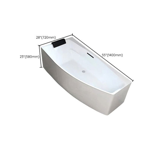 Modern Corner Acrylic Bathtub Soaking White Back to Wall Bath Clearhalo 'Bathroom Remodel & Bathroom Fixtures' 'Bathtubs' 'Home Improvement' 'home_improvement' 'home_improvement_bathtubs' 'Showers & Bathtubs' 1200x1200_1fb83e5e-a3d3-464d-aca0-8da478db6578