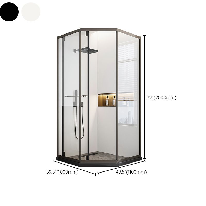 Contemporary Plain Shower Enclosure Neo-Angle Clear Semi-Frameless Shower Enclosure Clearhalo 'Bathroom Remodel & Bathroom Fixtures' 'Home Improvement' 'home_improvement' 'home_improvement_shower_stalls_enclosures' 'Shower Stalls & Enclosures' 'shower_stalls_enclosures' 'Showers & Bathtubs' 1200x1200_1fe9dfda-a578-493d-946a-1fec853a15cf