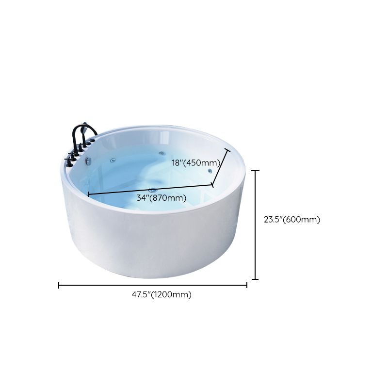 Round Freestanding Soaking Bathtub Modern Acrylic-Fiberglass White Bathtub Clearhalo 'Bathroom Remodel & Bathroom Fixtures' 'Bathtubs' 'Home Improvement' 'home_improvement' 'home_improvement_bathtubs' 'Showers & Bathtubs' 1200x1200_20043545-fffb-4ef6-8d5d-73a7121662eb