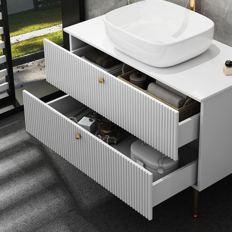 White Free-standing Standard Modern Oval Open Console with Sink Set Clearhalo 'Bathroom Remodel & Bathroom Fixtures' 'Bathroom Vanities' 'bathroom_vanities' 'Home Improvement' 'home_improvement' 'home_improvement_bathroom_vanities' 1200x1200_200867e9-c198-4be4-97f8-225ddc6bb3c8