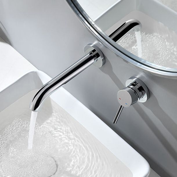 Low Arc Sink Faucet Wall Mounted 2 Holes Single Lever Handle Bathroom Sink Faucet Clearhalo 'bathroom_sink_faucets' 'Conjunta de Baño y Conjunta de Grifo' 'Coronamiento de Baño y Dispositivo de Baño' 'Grifo del lavabo del baño' 'Hogar' 'home_improvement' 'home_improvement_bathroom_sink_faucets' 'Mejoras para el hogar' 1200x1200_20188972-c1ac-47d2-90a0-6e75de6c6966