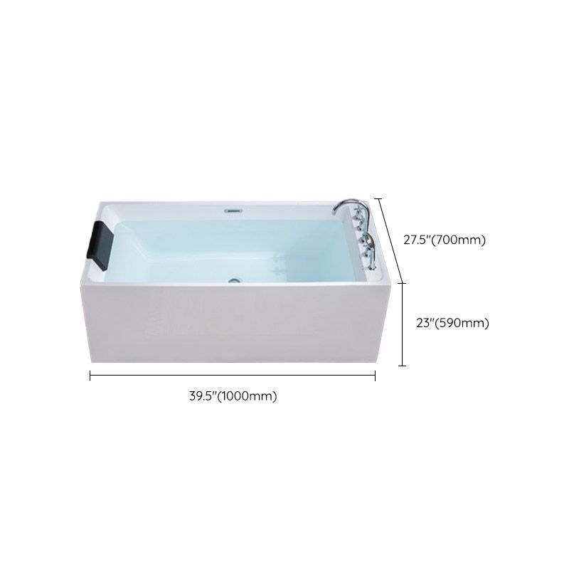 Modern White Rectangle Acrylic Bathtub Freestanding Soaking Bathtub with Drain Bath Tub Clearhalo 'Bathroom Remodel & Bathroom Fixtures' 'Bathtubs' 'Home Improvement' 'home_improvement' 'home_improvement_bathtubs' 'Showers & Bathtubs' 1200x1200_2022d69b-44f6-43b5-9820-d988248caa21