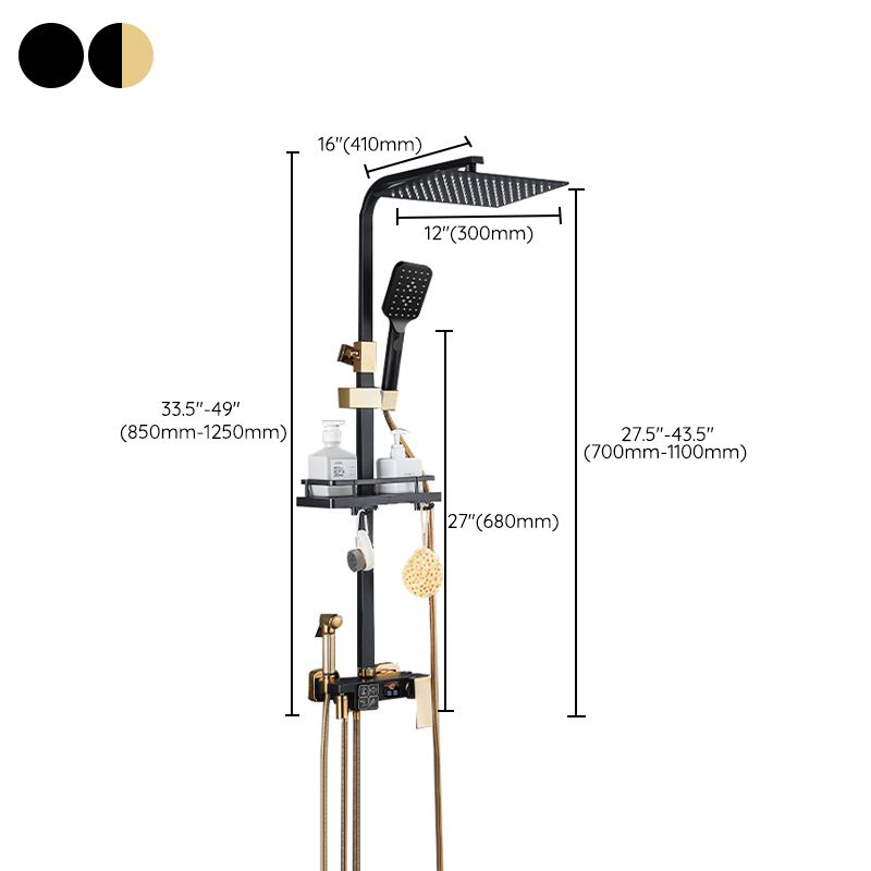 Modern Style Shower System Handle Lever Wall Mounted Copper Shower System Clearhalo 'Bathroom Remodel & Bathroom Fixtures' 'Home Improvement' 'home_improvement' 'home_improvement_shower_faucets' 'Shower Faucets & Systems' 'shower_faucets' 'Showers & Bathtubs Plumbing' 'Showers & Bathtubs' 1200x1200_20289800-8607-4693-8e48-ff270ee08dcb