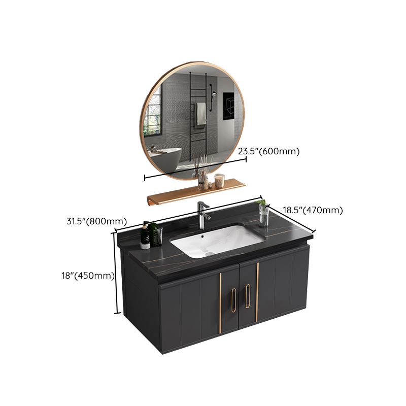 Wall Mount Bathroom Sink Vanity Glam Bathroom Vanity with Mirror Clearhalo 'Bathroom Remodel & Bathroom Fixtures' 'Bathroom Vanities' 'bathroom_vanities' 'Home Improvement' 'home_improvement' 'home_improvement_bathroom_vanities' 1200x1200_202f2265-4279-4707-9284-cbceac0ae83c