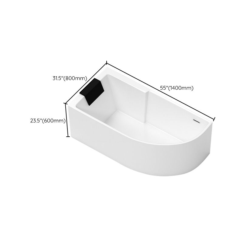 Corner Modern Acrylic Bathtub Soaking White Back to Wall Bath Clearhalo 'Bathroom Remodel & Bathroom Fixtures' 'Bathtubs' 'Home Improvement' 'home_improvement' 'home_improvement_bathtubs' 'Showers & Bathtubs' 1200x1200_205a27bc-aa9e-4a81-8a67-e96835be744f