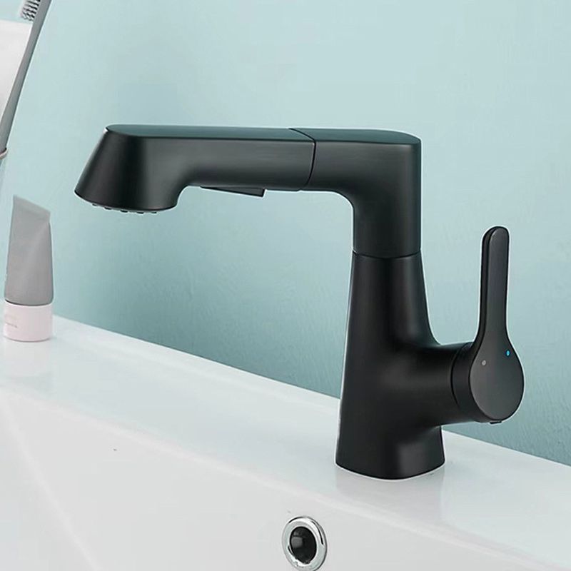 Contemporary Square Lavatory Faucet 1 Hole Bathroom Faucet with Swivel Spout Clearhalo 'Bathroom Remodel & Bathroom Fixtures' 'Bathroom Sink Faucets' 'Bathroom Sinks & Faucet Components' 'bathroom_sink_faucets' 'Home Improvement' 'home_improvement' 'home_improvement_bathroom_sink_faucets' 1200x1200_205f1bb8-aa1c-460a-b3d7-1a9932b79ed9