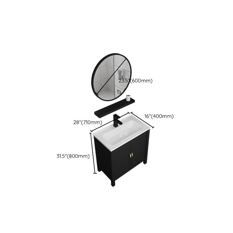 Metal Modern Sink Vanity Freestanding Faucet Included Bathroom Vanity Clearhalo 'Bathroom Remodel & Bathroom Fixtures' 'Bathroom Vanities' 'bathroom_vanities' 'Home Improvement' 'home_improvement' 'home_improvement_bathroom_vanities' 1200x1200_2068a884-d497-4aaa-bf89-c9386ec3e35e