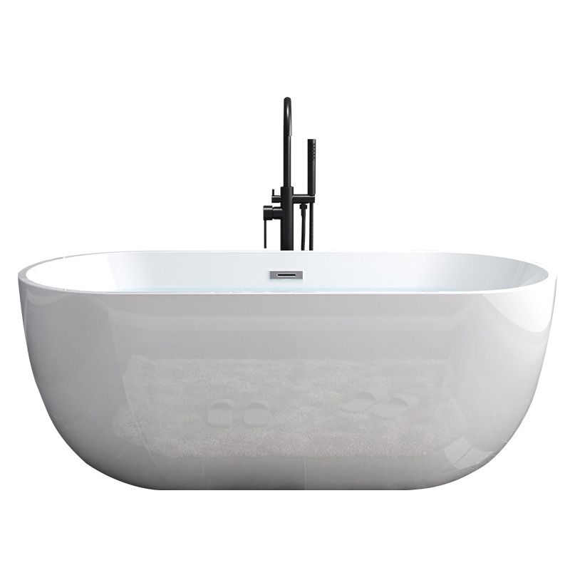 Acrylic Freestanding Bath Back to Wall Modern Oval White Bathtub Clearhalo 'Bathroom Remodel & Bathroom Fixtures' 'Bathtubs' 'Home Improvement' 'home_improvement' 'home_improvement_bathtubs' 'Showers & Bathtubs' 1200x1200_20851b34-f7f2-4c3a-9ef3-7c0b2833392e