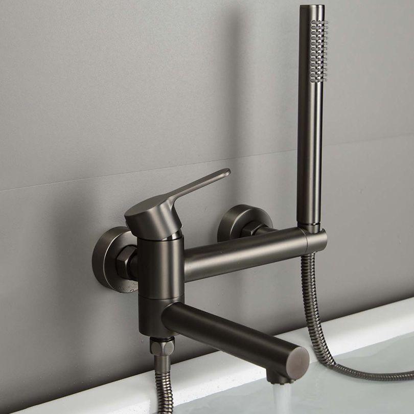 Wall Mounted Bathroom Faucet Contemporary Style Swivel Bathroom Faucet Clearhalo 'Bathroom Remodel & Bathroom Fixtures' 'Bathtub Faucets' 'bathtub_faucets' 'Home Improvement' 'home_improvement' 'home_improvement_bathtub_faucets' 1200x1200_209a4569-8f86-4ab4-9201-cdd603fbd032