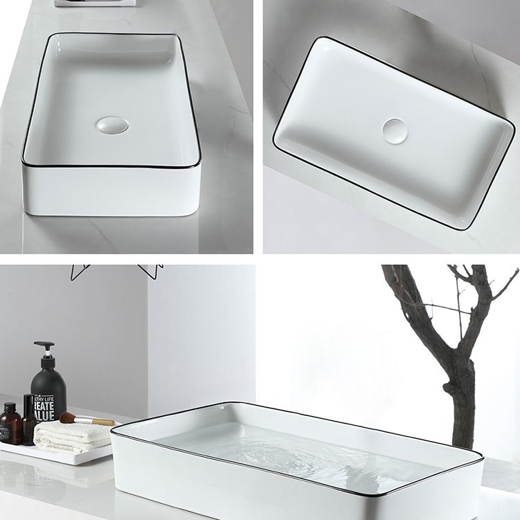 Modern Bathroom Sink Pop-Up Drain Porcelain Rectangular Vessel Sink Clearhalo 'Bathroom Remodel & Bathroom Fixtures' 'Bathroom Sinks & Faucet Components' 'Bathroom Sinks' 'bathroom_sink' 'Home Improvement' 'home_improvement' 'home_improvement_bathroom_sink' 1200x1200_20bf9b61-7053-434b-9b68-8d0a58f94df8