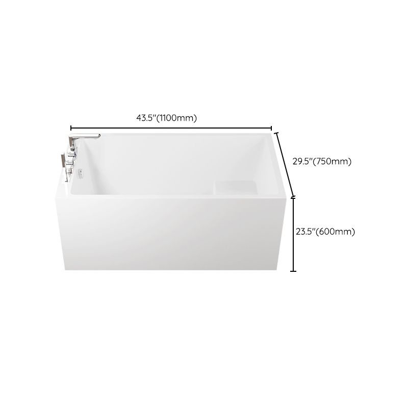 Contemporary Style White Acrylic Tub Rectangular Soaking Tub for Home Clearhalo 'Bathroom Remodel & Bathroom Fixtures' 'Bathtubs' 'Home Improvement' 'home_improvement' 'home_improvement_bathtubs' 'Showers & Bathtubs' 1200x1200_20dead51-67c1-48aa-bdfd-a6daf9f5d9a1