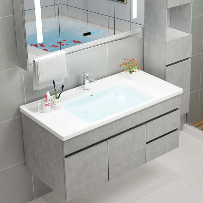Modern Bathroom Vanity Sink Drawers Rectangular Faucet Mirror Bathroom Vanity Set Clearhalo 'Bathroom Remodel & Bathroom Fixtures' 'Bathroom Vanities' 'bathroom_vanities' 'Home Improvement' 'home_improvement' 'home_improvement_bathroom_vanities' 1200x1200_20eb434e-906b-48c6-84bc-aa5497301277