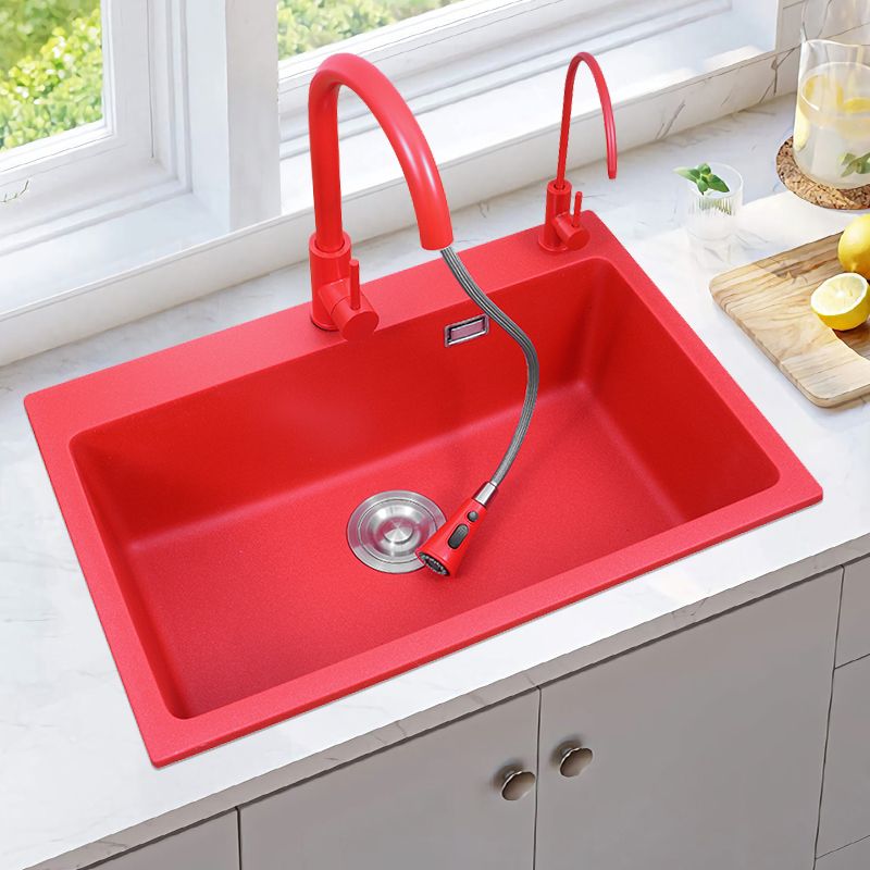 Quartz Kitchen Sink 1-Bowl Kitchen Sink with Rectangular Shape Clearhalo 'Home Improvement' 'home_improvement' 'home_improvement_kitchen_sinks' 'Kitchen Remodel & Kitchen Fixtures' 'Kitchen Sinks & Faucet Components' 'Kitchen Sinks' 'kitchen_sinks' 1200x1200_2118847d-07f0-4d9f-9b2f-816e7fd0bf85