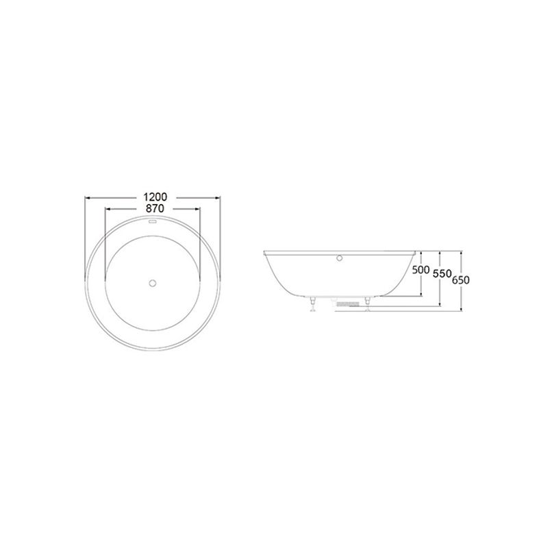 Modern Round Acrylic Embedded Bathtub with Drain Bath Tub and Massage Device Clearhalo 'Bathroom Remodel & Bathroom Fixtures' 'Bathtubs' 'Home Improvement' 'home_improvement' 'home_improvement_bathtubs' 'Showers & Bathtubs' 1200x1200_21199fc9-07b4-410f-86b2-4e5536898fd1