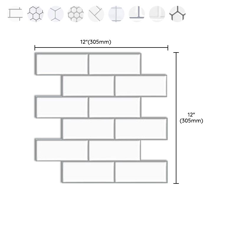 Subway Tile Wallpaper Plastic Peel and Stick Backsplash Wall Tile Clearhalo 'Flooring 'Home Improvement' 'home_improvement' 'home_improvement_peel_stick_blacksplash' 'Peel & Stick Backsplash Tile' 'peel_stick_blacksplash' 'Walls & Ceilings' Walls and Ceiling' 1200x1200_212b0f46-7d5a-46d7-8b19-ed8731c40576