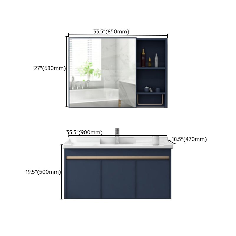 Modern Sink Vanity Wall Mount Gray Metal Base Single-Sink Oval Vanity Set Clearhalo 'Bathroom Remodel & Bathroom Fixtures' 'Bathroom Vanities' 'bathroom_vanities' 'Home Improvement' 'home_improvement' 'home_improvement_bathroom_vanities' 1200x1200_216a54e3-c8e9-4136-9ad6-efe5fdde9a4e