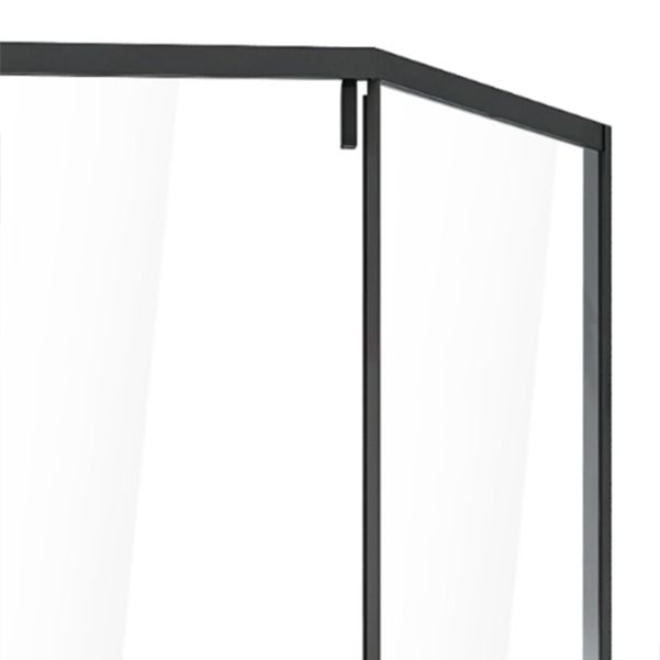 Neo-Angle Black Frame Shower Enclosure Tempered Glass Shower Stall with Fixed Panel Clearhalo 'Bathroom Remodel & Bathroom Fixtures' 'Home Improvement' 'home_improvement' 'home_improvement_shower_stalls_enclosures' 'Shower Stalls & Enclosures' 'shower_stalls_enclosures' 'Showers & Bathtubs' 1200x1200_21d11c1c-a06e-4fb6-b600-d60bf5cbdcac