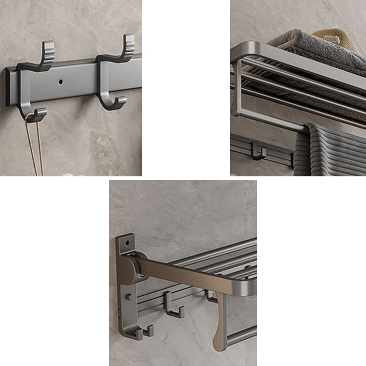 Gray Aluminum Bathroom Accessory Set Contemporary Bath Shelf Clearhalo 'Bathroom Hardware Sets' 'Bathroom Hardware' 'Bathroom Remodel & Bathroom Fixtures' 'bathroom_hardware_sets' 'Home Improvement' 'home_improvement' 'home_improvement_bathroom_hardware_sets' 1200x1200_21ddac05-d4a5-49f9-b6f2-1130017d1e22