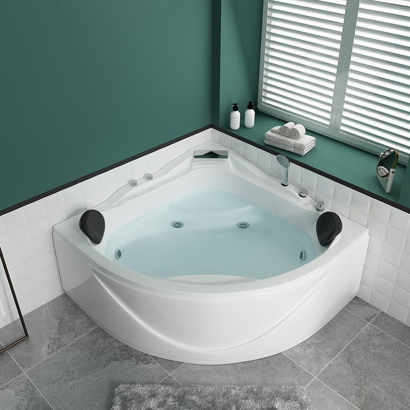 Bathroom Corner Bath Tub Acrylic Modern Bathtub with Drain and Overflow Trim Clearhalo 'Bathroom Remodel & Bathroom Fixtures' 'Bathtubs' 'Home Improvement' 'home_improvement' 'home_improvement_bathtubs' 'Showers & Bathtubs' 1200x1200_21e5df89-b2fd-4996-8220-2dcf0f6c0261